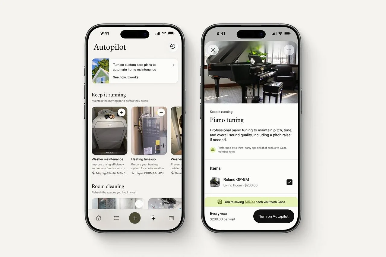 Casa home care shown in the member app